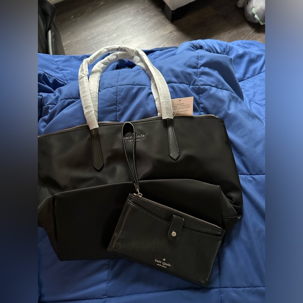 Kate Spade Kitt Nylon Large Tote + Wallet NWT